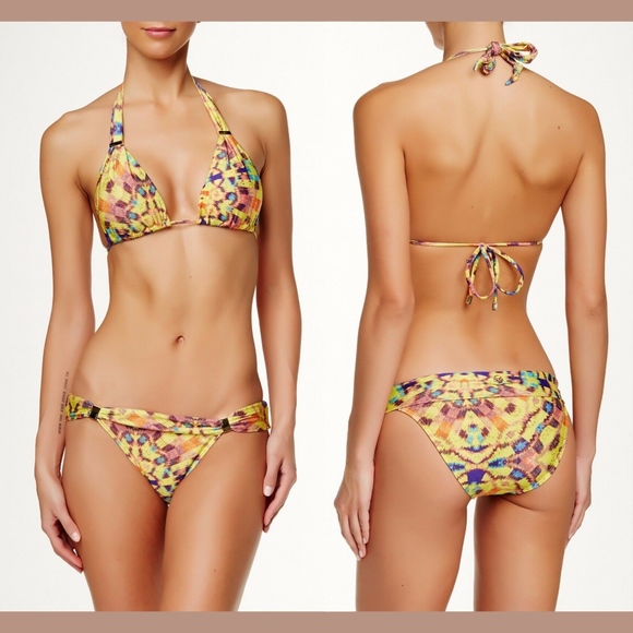 NWD ViX [ Large ] Isis Printed Bia Bikini Top +‎ Full Coverage Bottoms #C107 - Picture 1 of 10